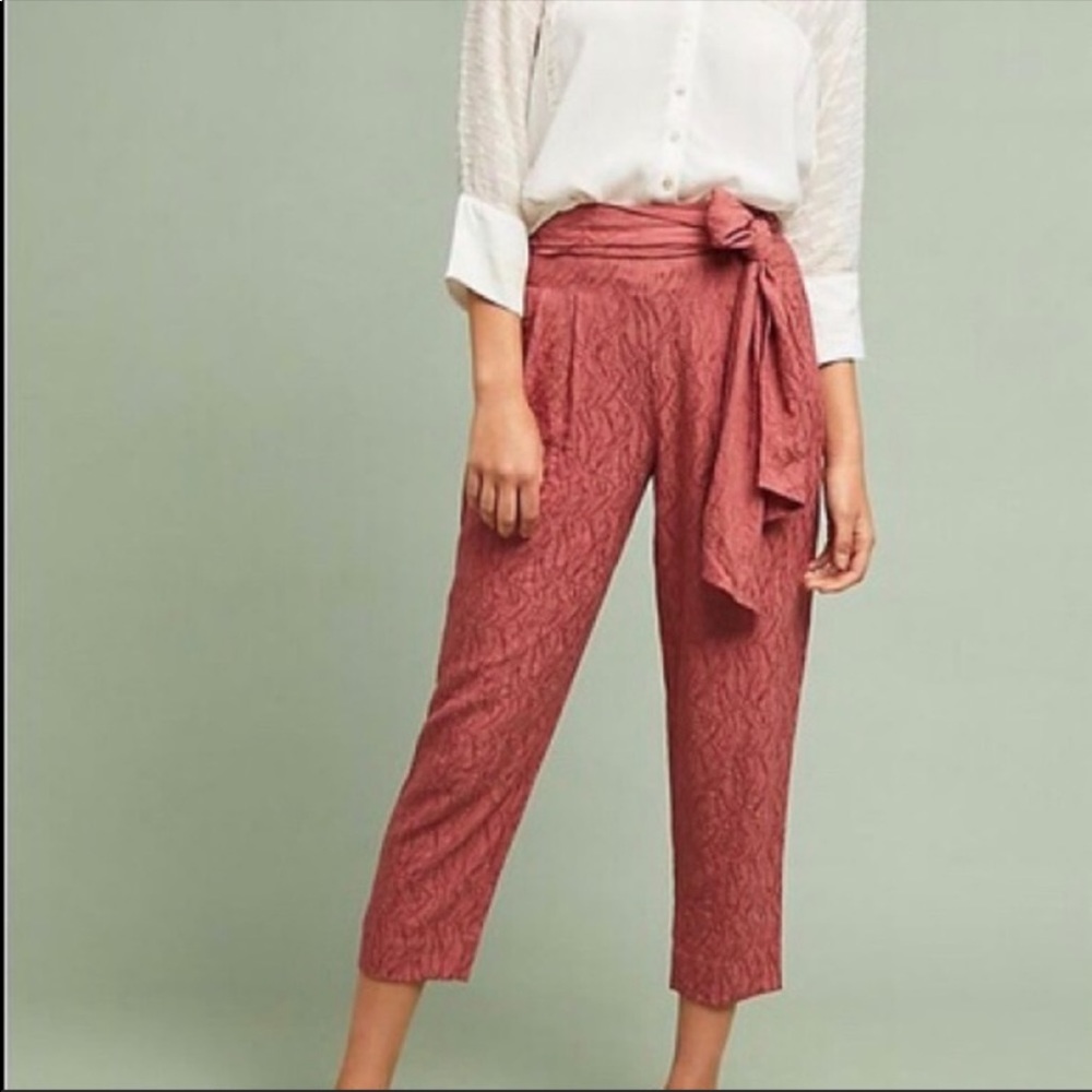 Anthropologie Ett Twa Aubade tie Cropped Trouser size 8